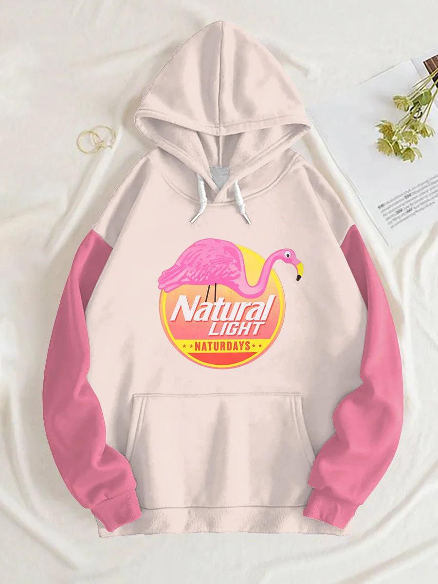 Natural Light Naturdays Basic Pink And Linen Cream Hoodie