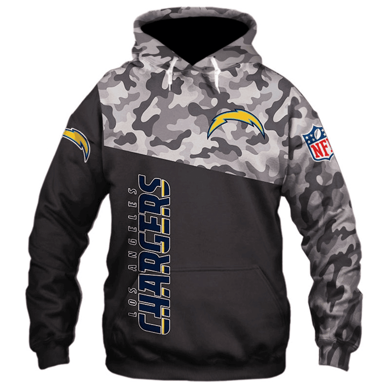 Los Angeles Chargers Military Hoodie 3D Hoodie Zip Hoodie, Sport-Team 3D All Over Print Hoodie Zip Hoodie  Aop Shirt