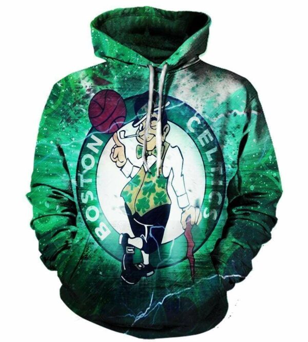 Boston Celtics Hoodies – Pullover Green Basketball 3D Hoodie