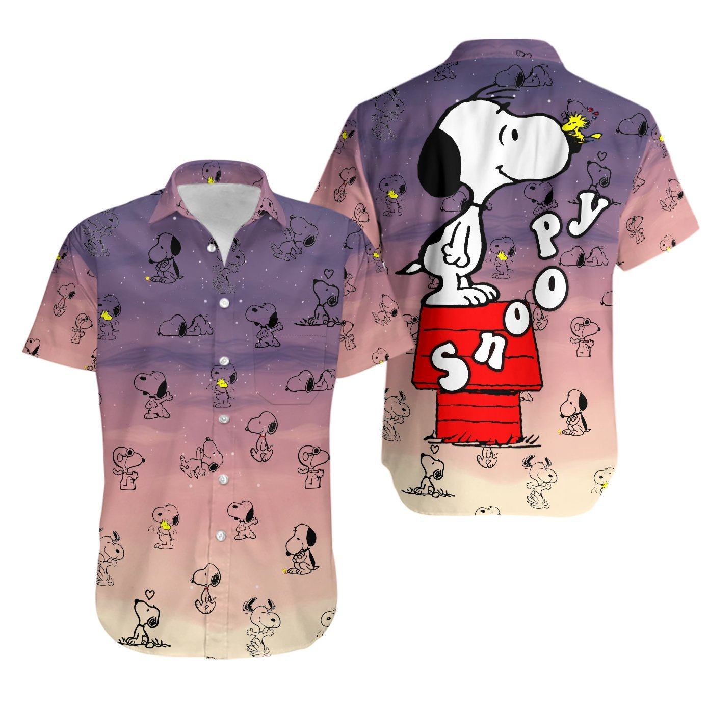 Snoopy Pattern Summer Hawaiian Shirt | Hawaiian Shirt For Women Men | Hawaiian Shirt Custom New Fashion