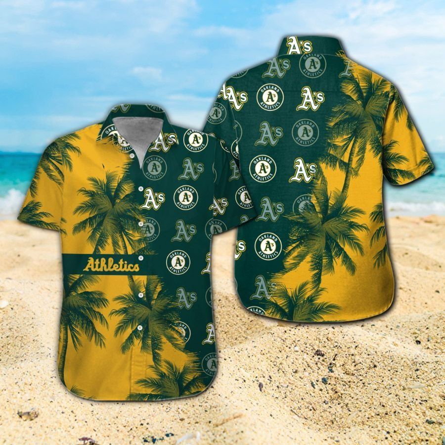 Oakland Athletics Short Sleeve Button Up Tropical Hawaiian Shirt Ver06