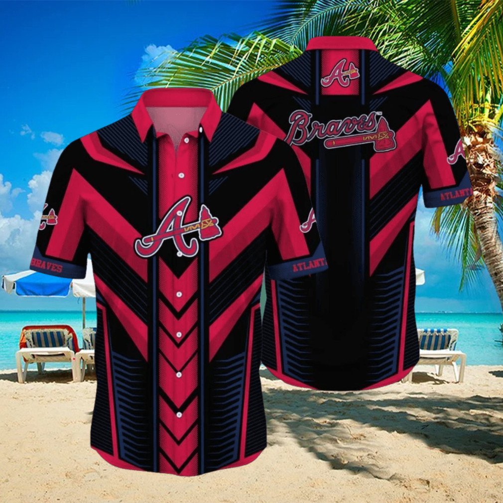 Atlanta Braves Mlb Hula Black And Red 3D Hawaiian Shirt