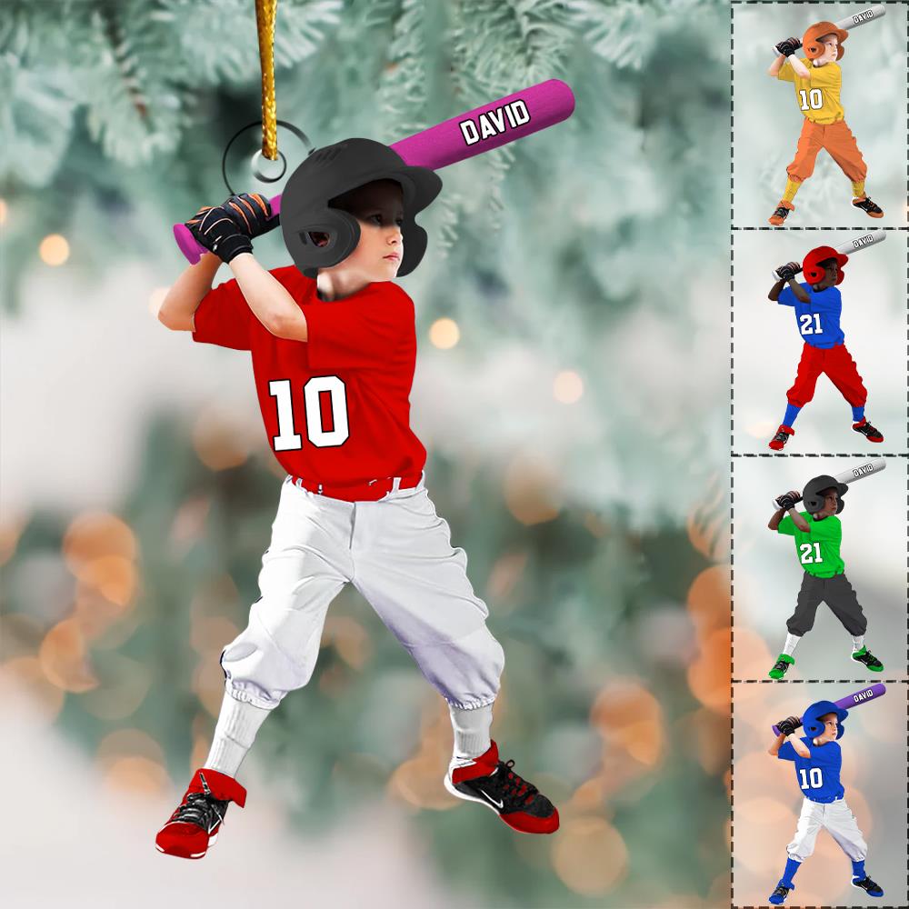 Personalized Baseball Acrylic Christmas Ornament, Baseball Player Ornament, Baseball Keepsake, Baseball Christmas Ornament Nh00 X Peckshirt
