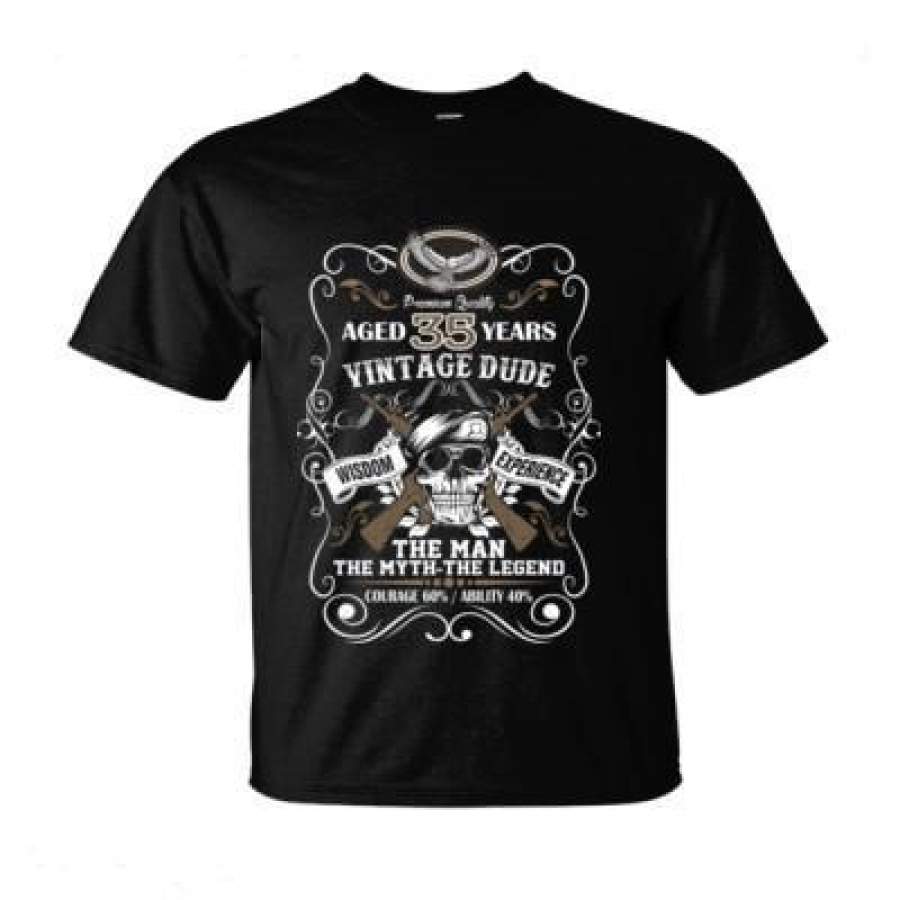 AGR Aged 35 Years Vintage Dude Wisdom Experience The Man The Myth The Legend Courage 60% Ability 40% – Ultra-Cotton T-Shirt