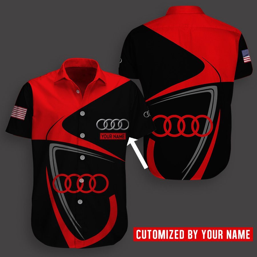 Audi Custom Name Button Shirt LLH260 …