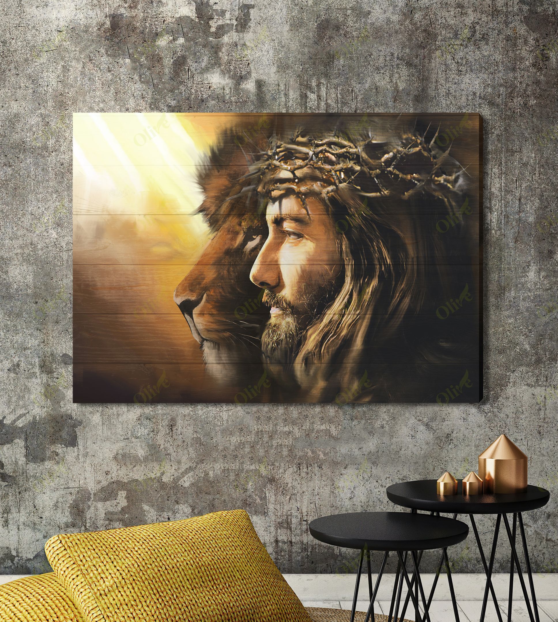Jesus And The Lion Canvas