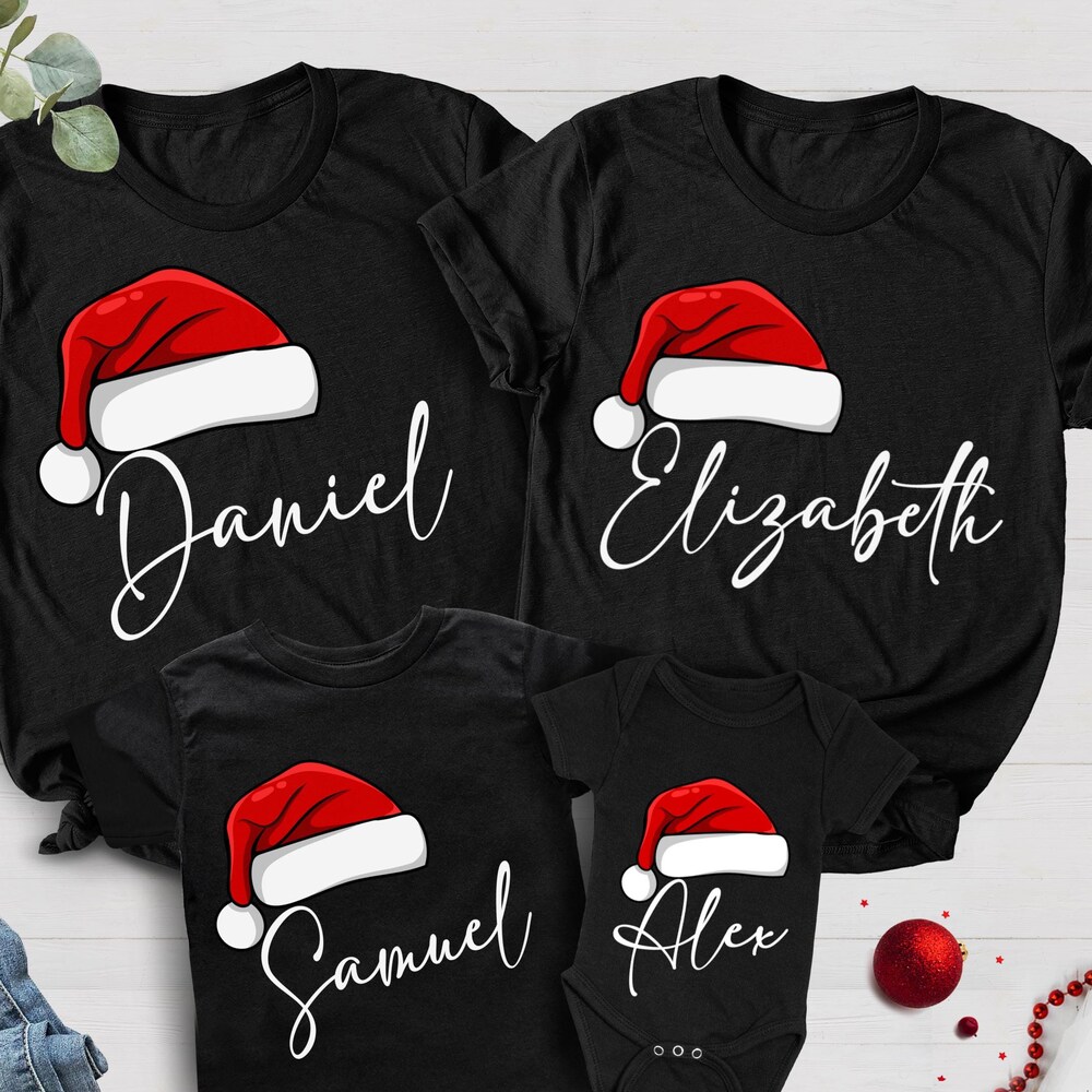 Matching Family Christmas Shirts, Family Christmas Shirt, Matching Xmas Tees, Custom Christmas Tee, Personalized Name Christmas Family Shirt Comfort Meets Style | Shop24H