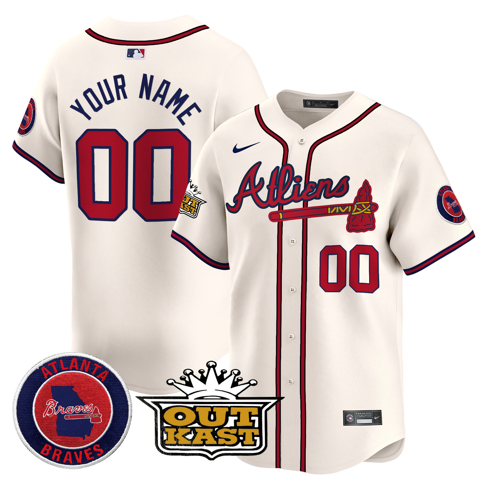 Atlanta Braves Atliens Vapor Premier Limited Custom Jersey V4 – All Stitched