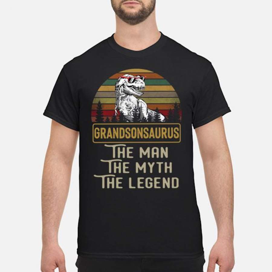 Sunglass Grandsonsaurus the Man the Myth the Legend Vintage Shirt Trending T Shirt