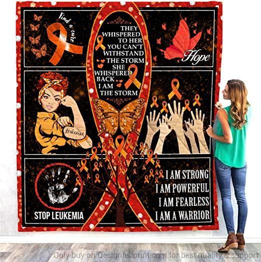 Leukemia Awareness Cancer Quilt Blan …