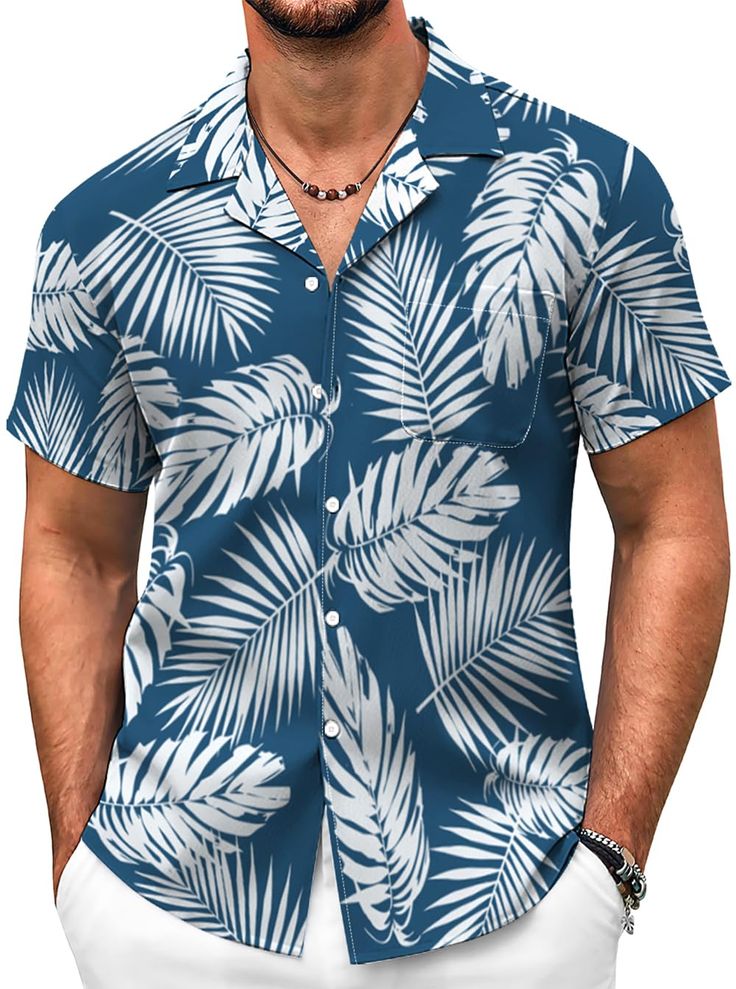 Udarnik Hawaiian Shirt for Men Short …