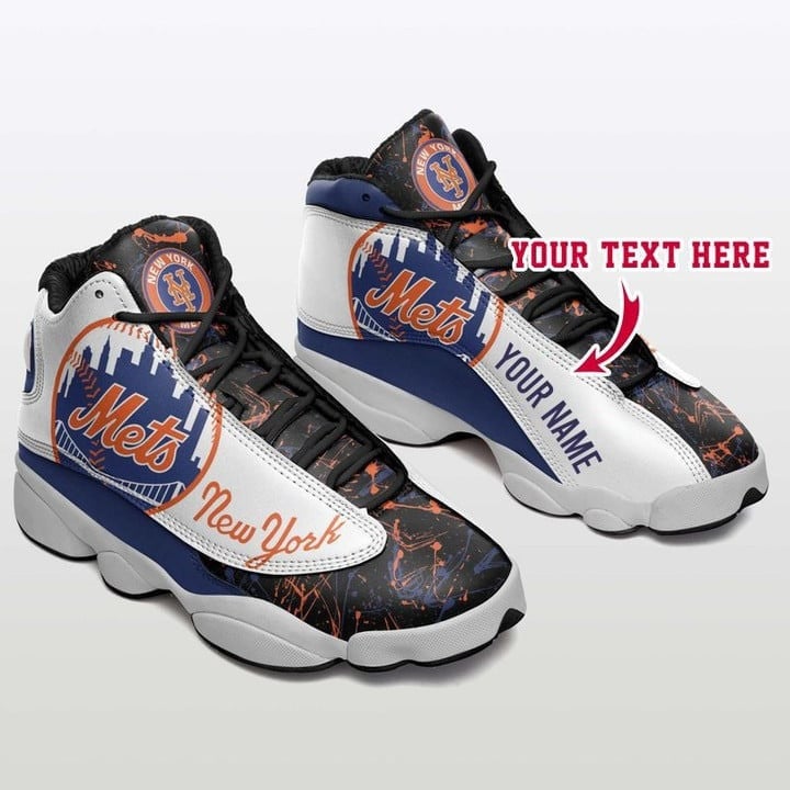 Custom Name New York Mets MLB Air Jordan 13 Sneakers JD13 V1541