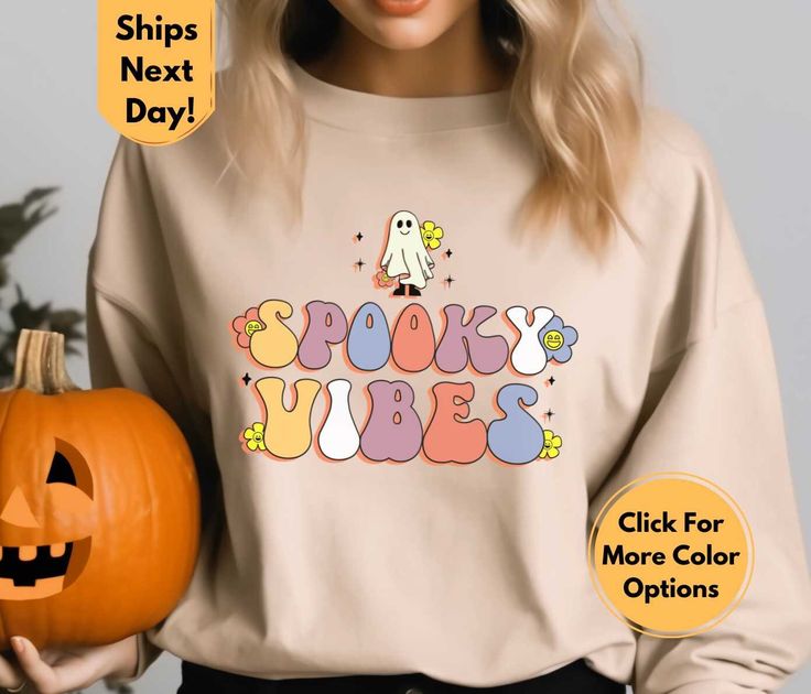 Spooky Vibes Sweatshirt Retro Inspir &hellip;
