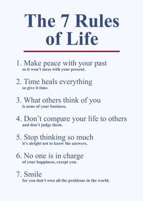 The 7 rules of life Poster