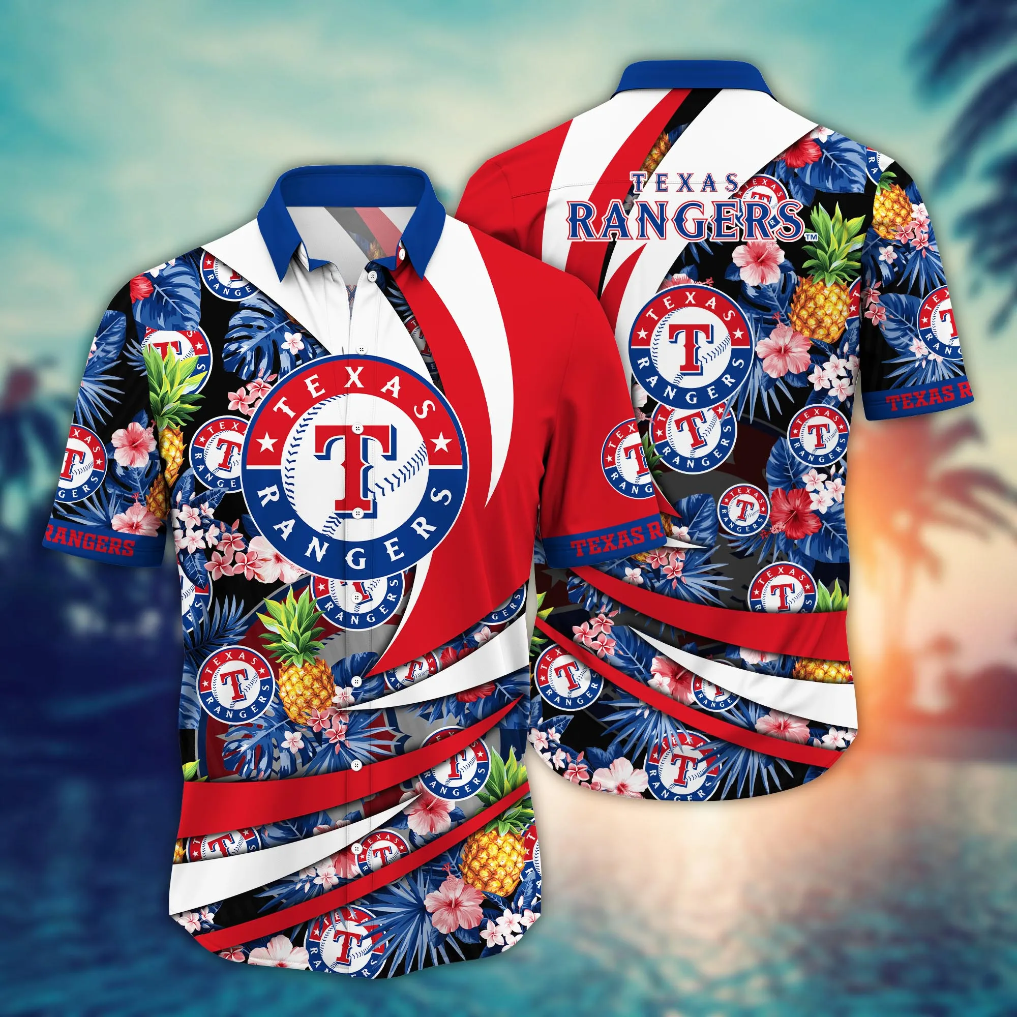 Texas Rangers Mlb Hawaiian Shirt August Aloha Shirt