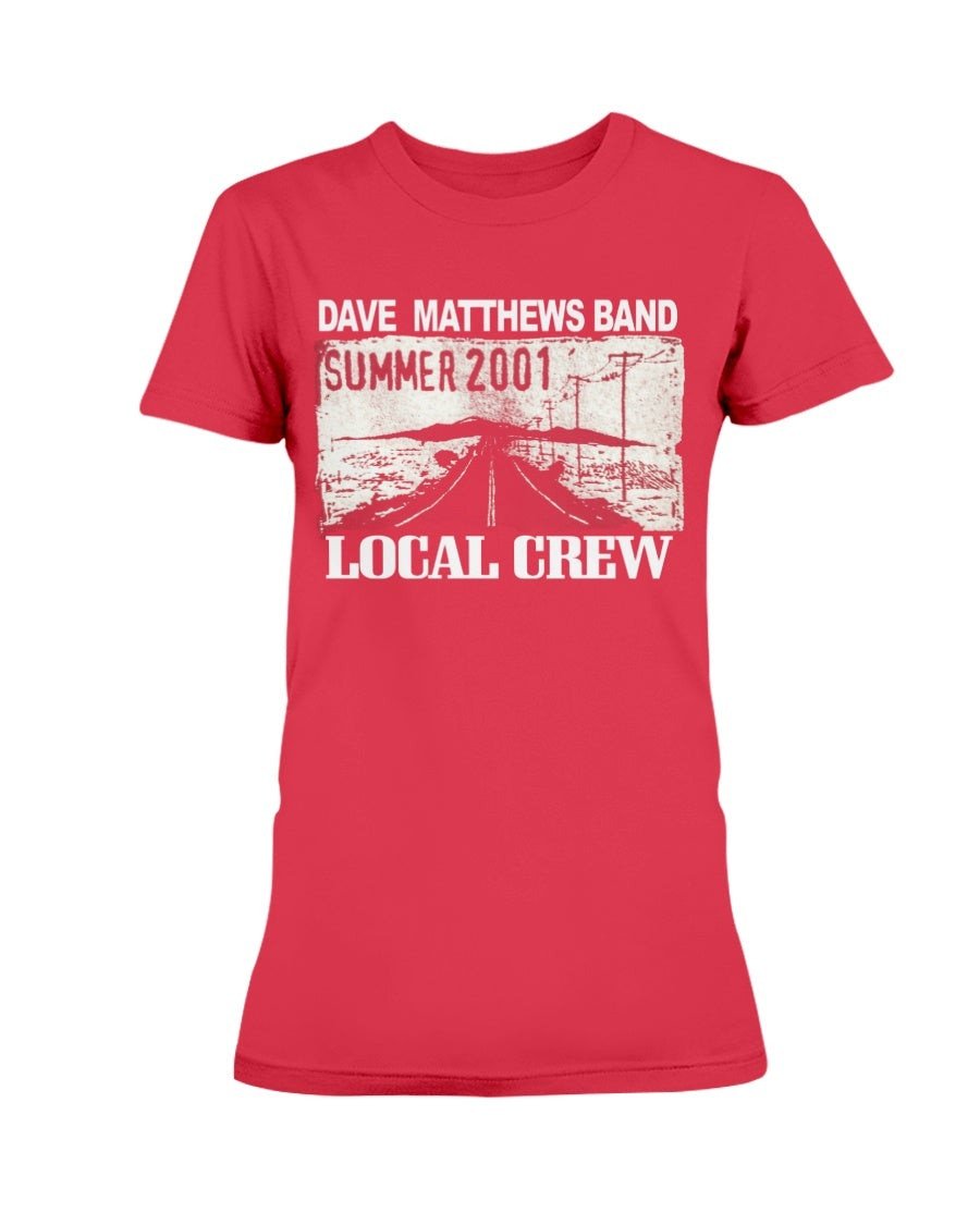 Dave Matthews Band Concert T Shirt Rare Tech Crew Shirt Itinerary On Back Vintage 2001 Dmb Summer Tour 2001 Ladies T Shirt 082221