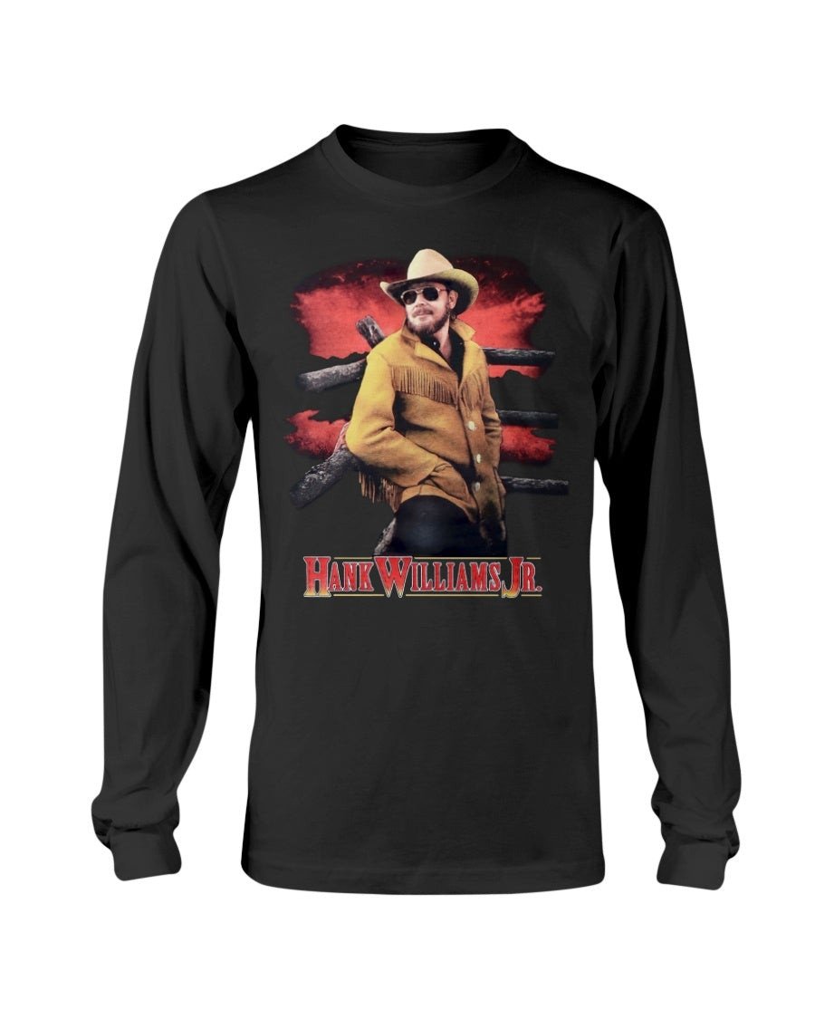 Vintage 1995 Hank Williams Jr Tour Long Sleeve T Shirt 080821