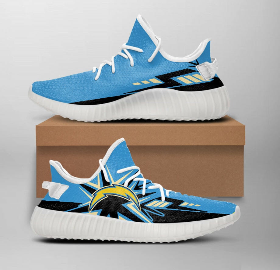 Yeezy Shoes Sport-Team Los Angeles Chargers Blue Black Yeezy Boost Sneakers