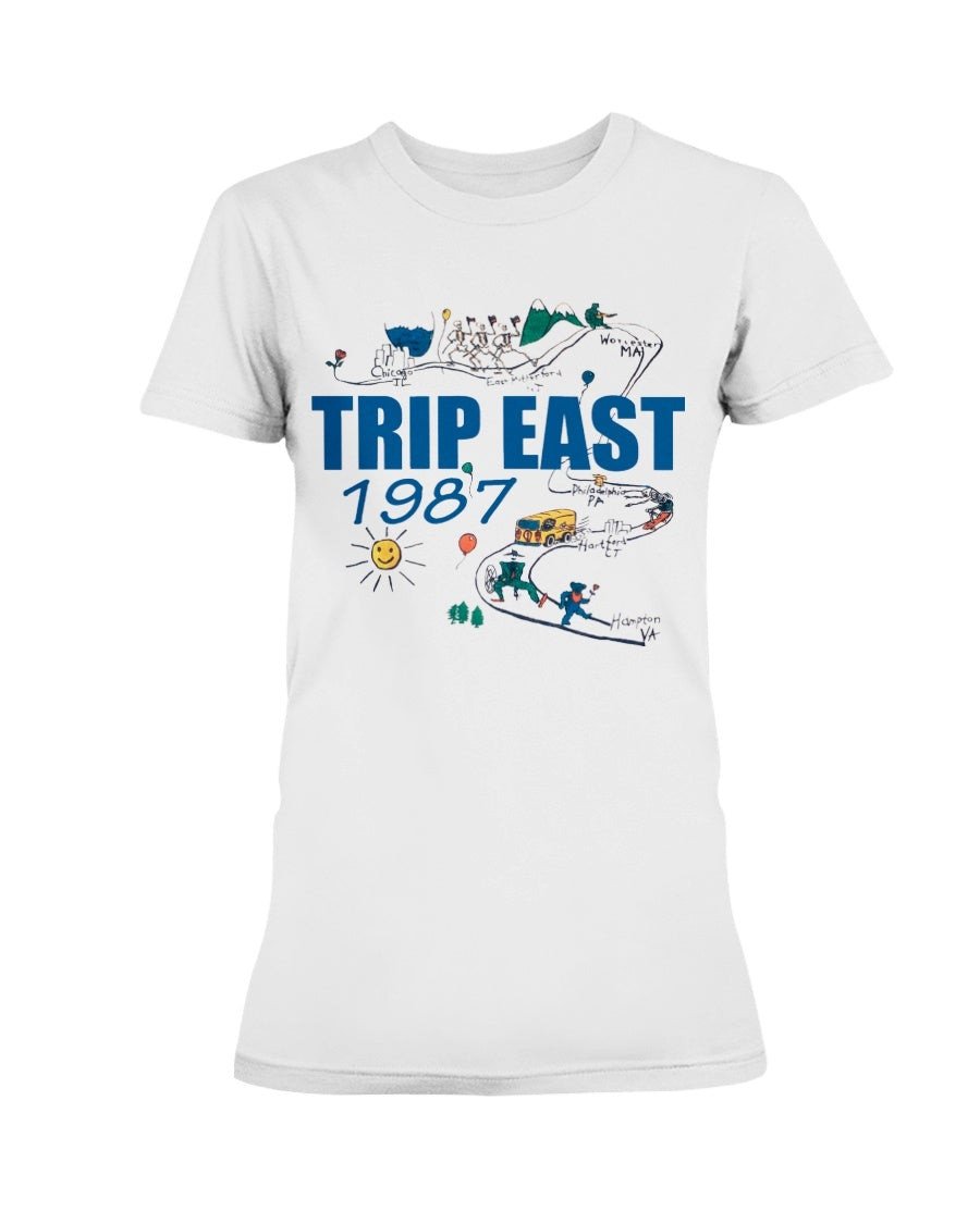 Rare Vintage Grateful Dead Trip East 1987 Tour 2019 Ladies T Shirt 210915