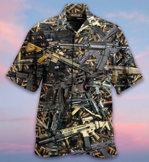 Firearms Guns For Man And Woman Print Short Sleeve Hawaiian Shirt G95
