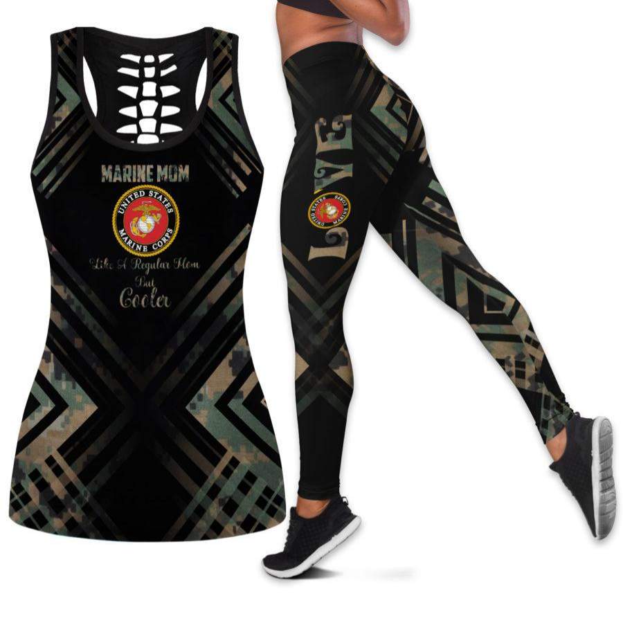 Marine Mom Tank Top And Legging Set