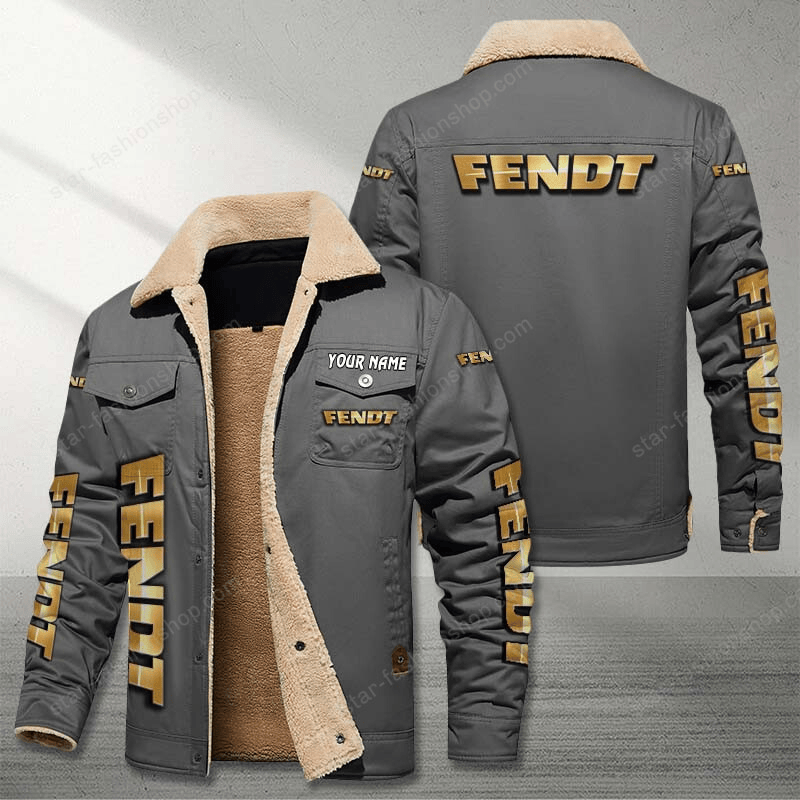 Fendt Gray Custom Name Stand Collar Jacket