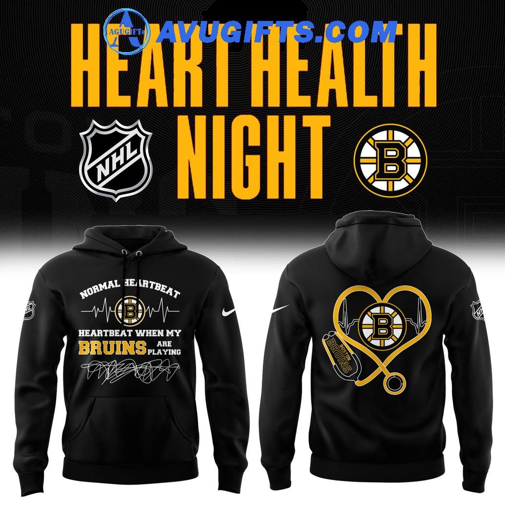 Boston Bruins X Heart Health Night 2025 Limited Edition Hoodie – Zip Hoodie 3D Aop Shirt