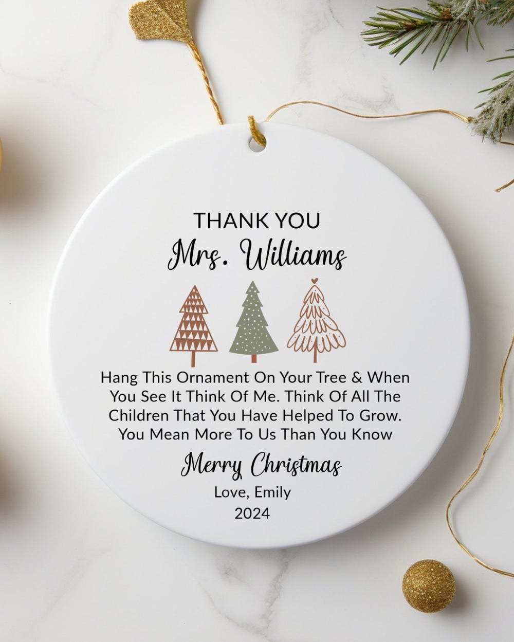 Teacher Christmas Gifts, Teacher Ornament, Teacher Gifts, Teacher Christmas Ornament, Personalized Teacher Gift (Os-Hrpsk) Tshirttrend Livingtee