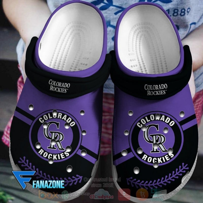 Colorado Rockies Logo Baseball MLB Purple Black Crocss Classic Clogs Shoes Ver295