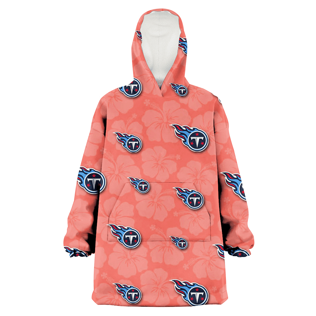 Tennessee Titans Peach Puff Hibiscus Tomato Orange Background 3D Printed Hoodie Blanket Snug Hoodie