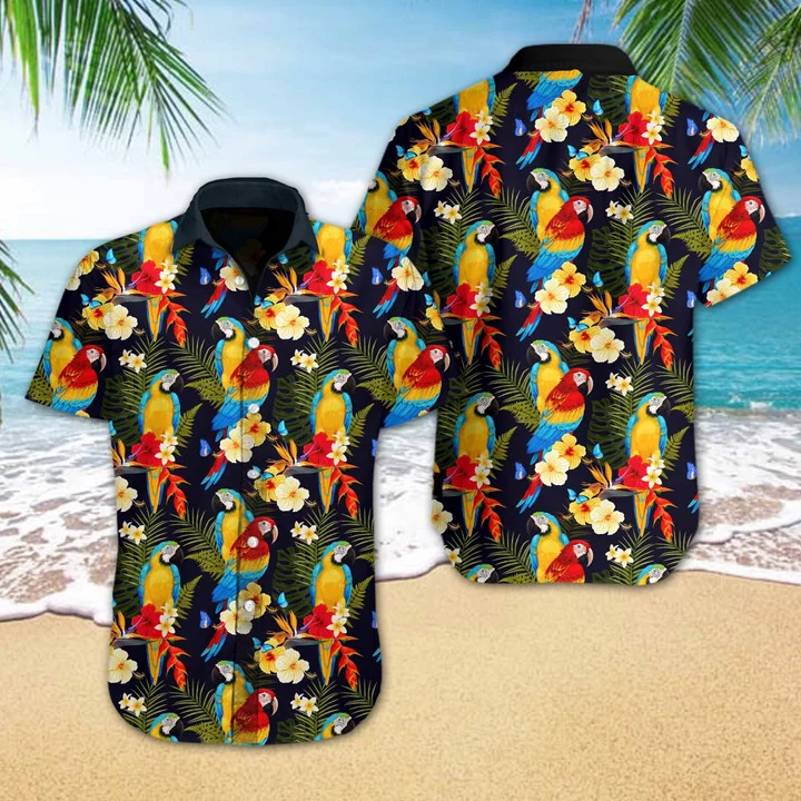 Parrot Flower The Beauty Of Nature Design Hawaiian Shirt