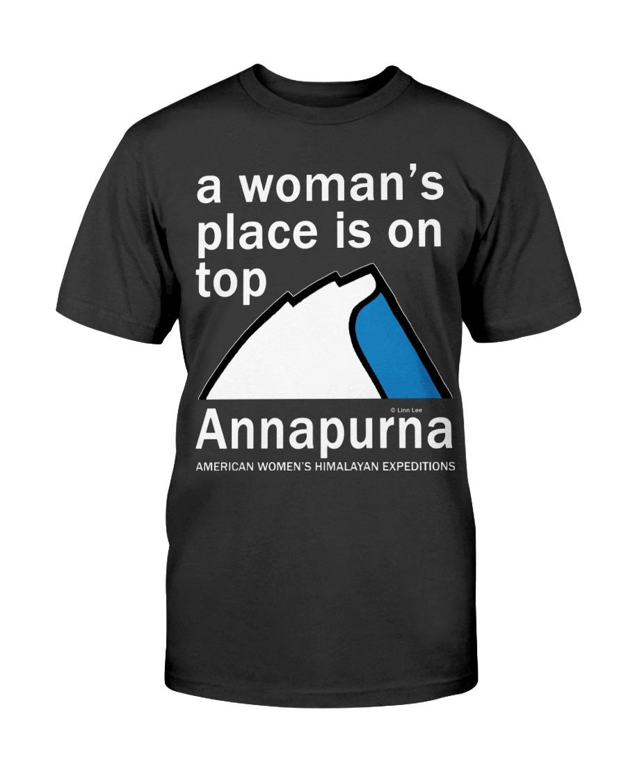 Himalayan Mountain Climbing 1977 Vintage Tshirt Annapurna A Womans Place Is On Top Nepal Mountaineering T Shirt 082421