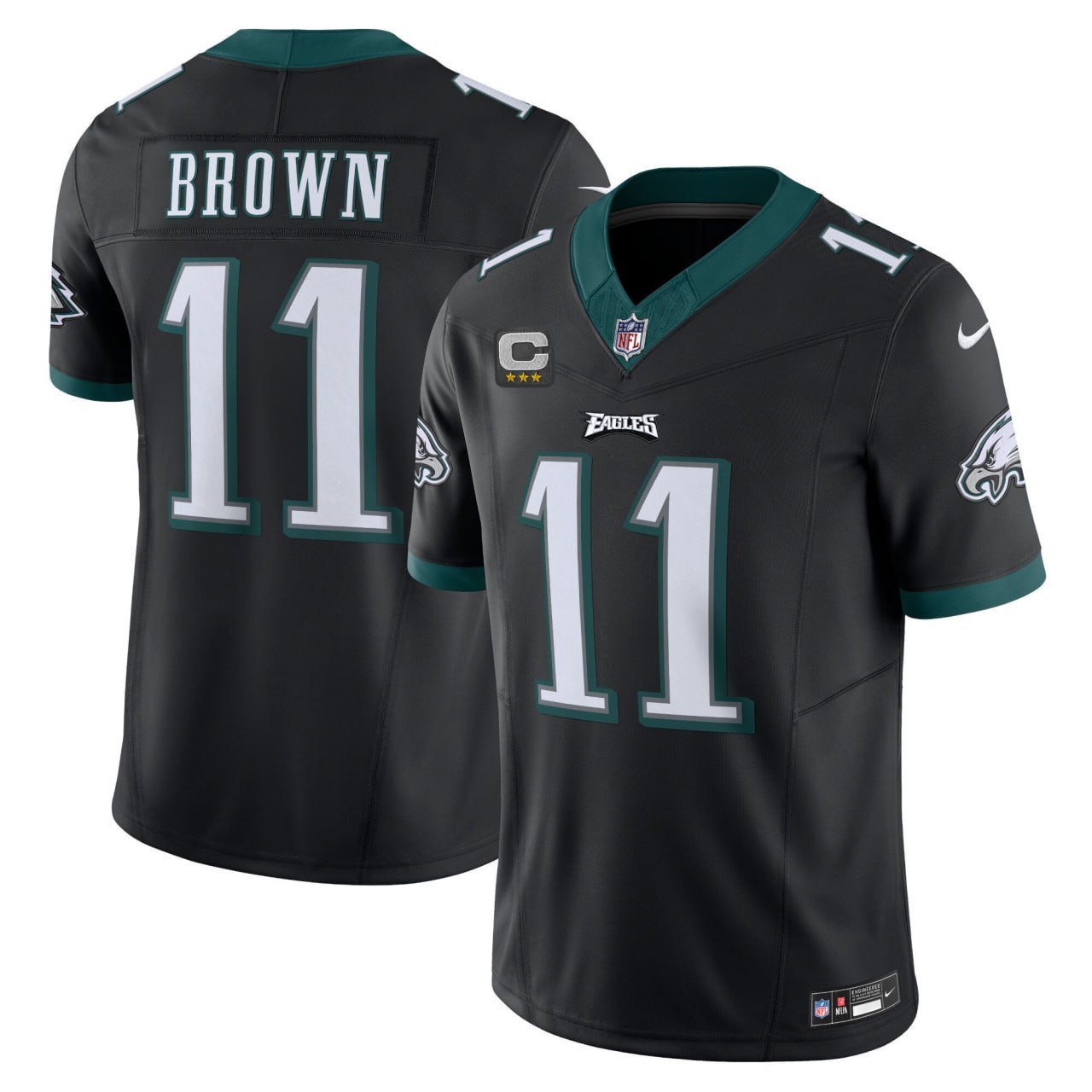 A.J. Brown Philadelphia Eagles Black Jersey – All Stitched