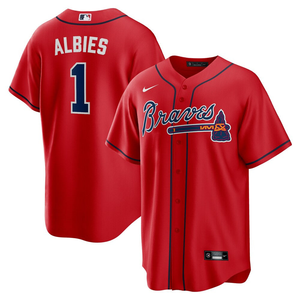 Men’S Atlanta Braves Ozzie Albies Nike Red Alternate Replica Player