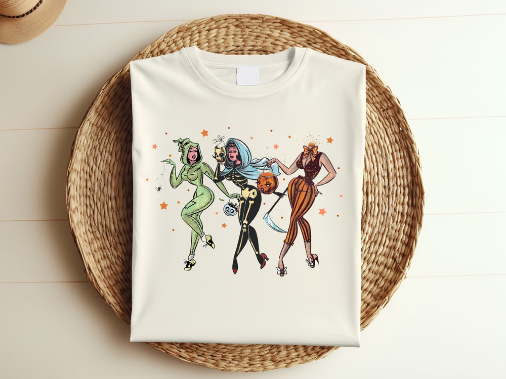 Vintage Halloween Shirt, Halloween Sweatshirts, Retro Halloween Cowgirl Shirt, Western Halloween Shirt, Halloween Ghost T-Shirt S14  - Sveltestyles Fashion