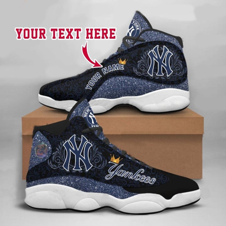 Custom Name MLB New York Yankees Pattern Air Jordan 13 Shoes Sneakers JD13 V2678