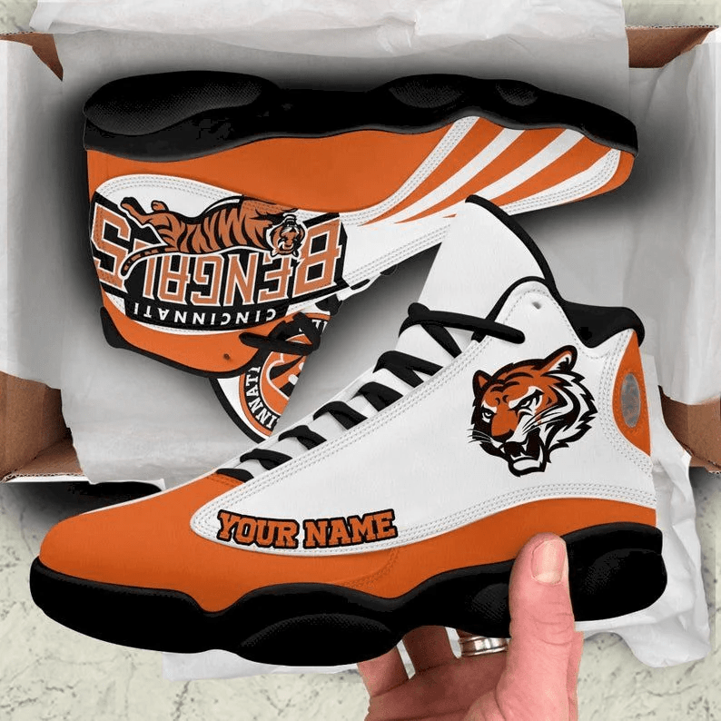 Cincinnati Bengals Personalized Air Jordan 13 Shoes Sneaker Customer Add Your Name JD13 V1594