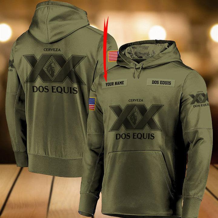 Personalized Military Green Dos Equis Hoodie & Zip Hoodie