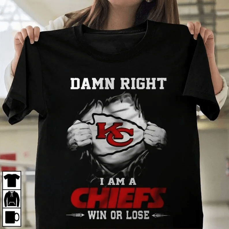 Kansas City Chiefs T Shirt Damn Right I Am Funny Vintage Gift