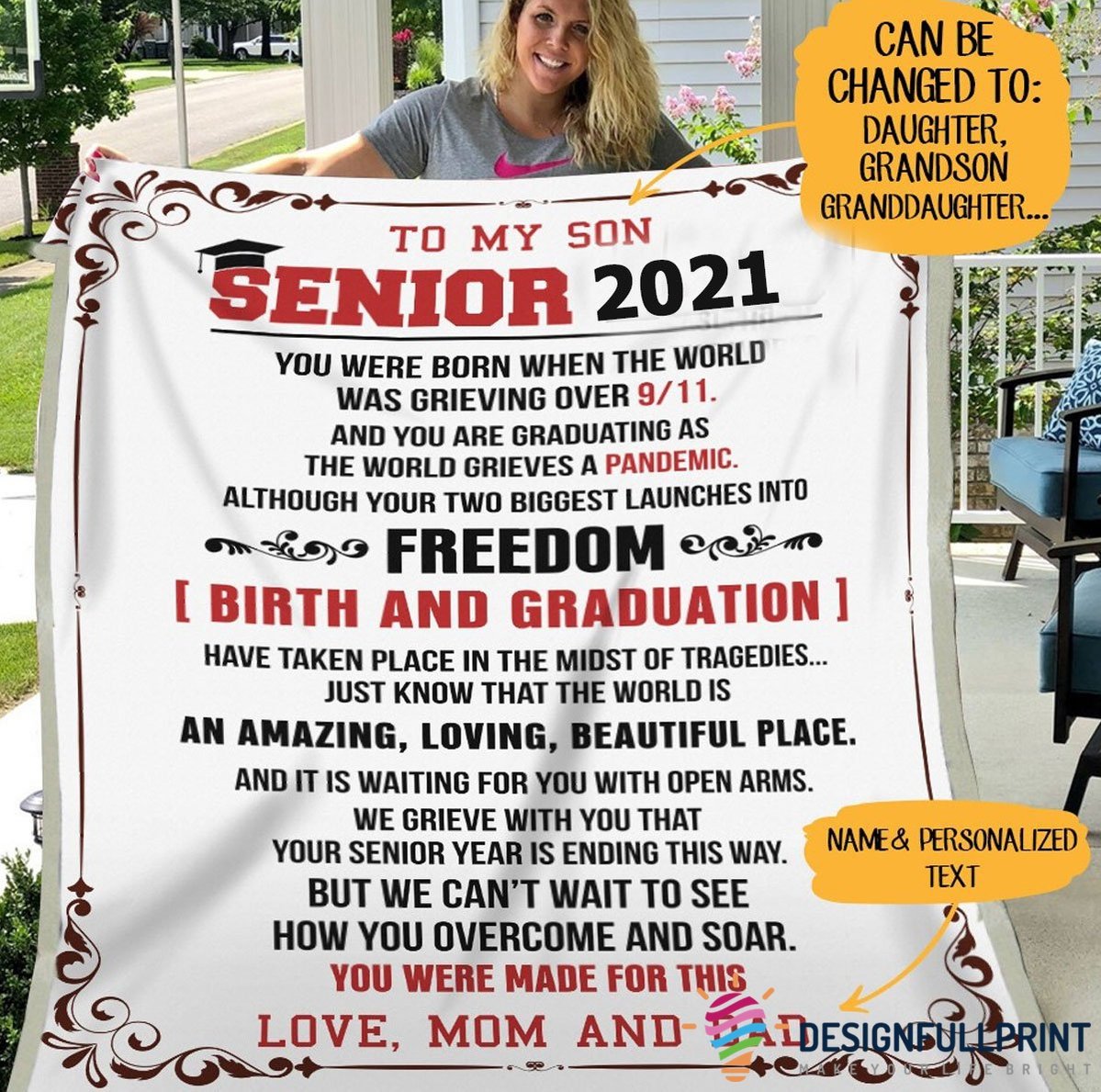 Graduation Gift Customized Blanket F …