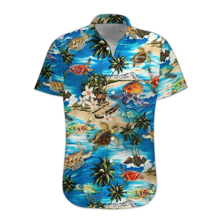 3D Sea Turtle Hawaii Shirt, Hawaiian Shirts For Men Short Sleeve Aloha Beach Shirt