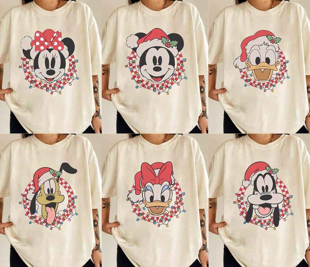 Retro Mickey And Friends Checkered Christmas Shirt, Very Merry Christmas Shirt, Disney Christmas Shirt, Christmas Gift, Christmas Family Tee Designs That Speak Your Mind