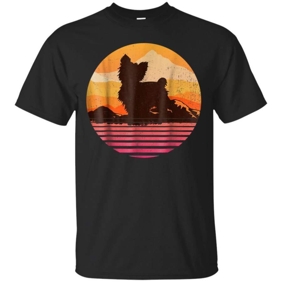 AGR Morkie With Sun Mountain Vintage Retro Tshirt Jaq T-shirt