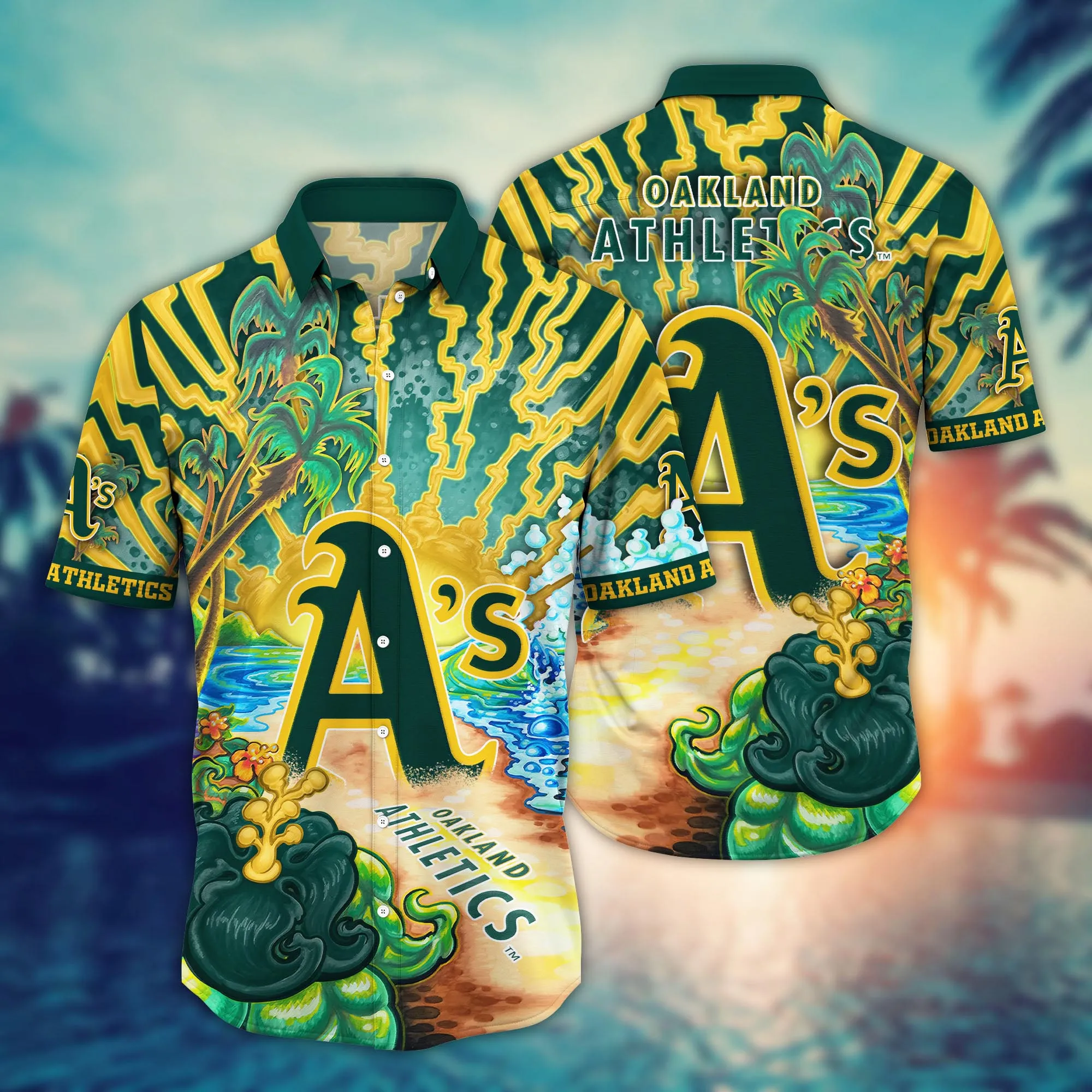 Oakland Athletics Mlb Hawaiian Shirt Warm Nightstime Aloha Shirt