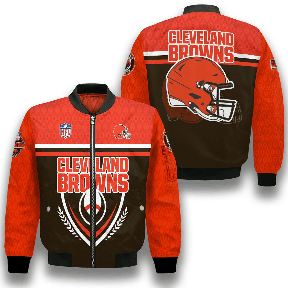 Cleveland Browns Traditional Football Pattern Bomber Jacket