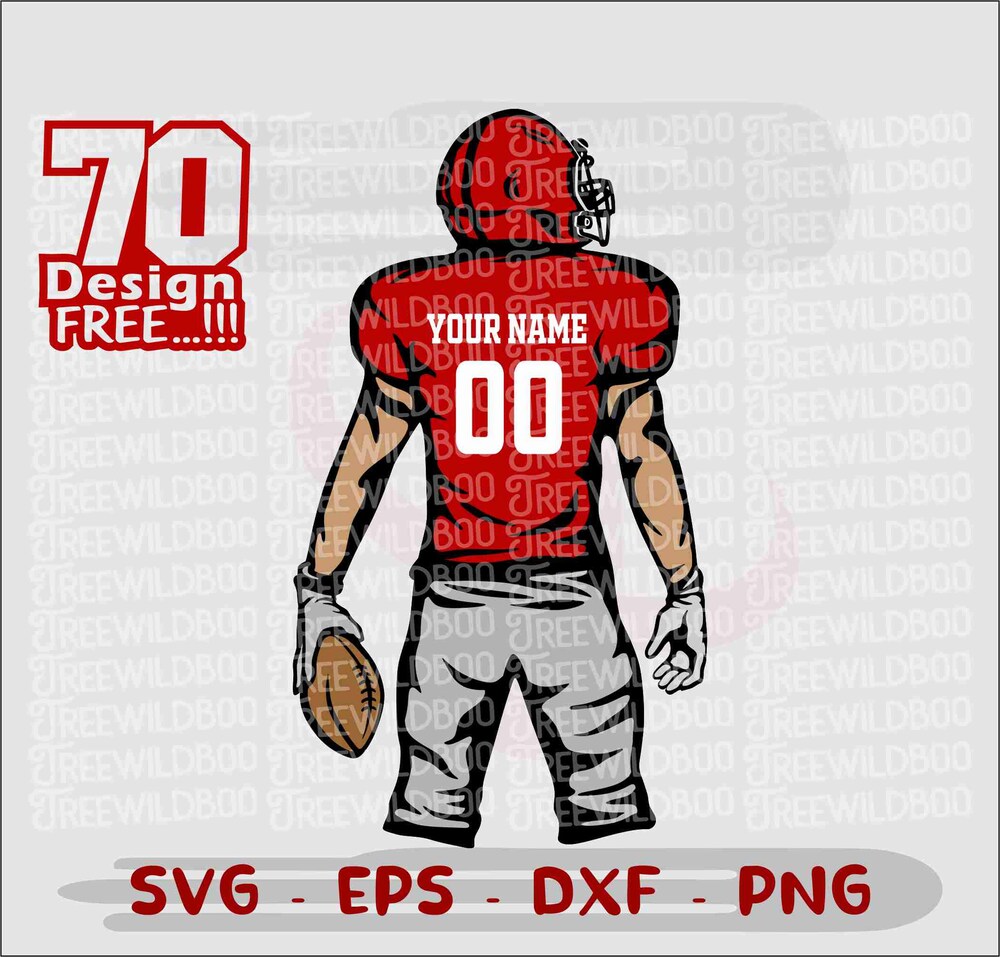 Layered Custom Football SVG, Football player svg, Football Shirt Customize Name Number Player,  Football svg, Football Customized High Schoo x Halloween Collection From Snorider