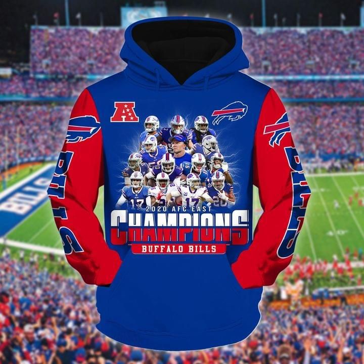 2020 afc east champions buffalo bills players signed 3d printed hoodie for fan 3d Hoodie Sweater Tshirt