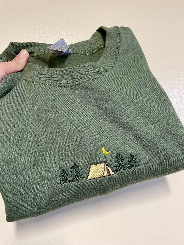 Camping Embroidered Crewneck Sweatsh &hellip;