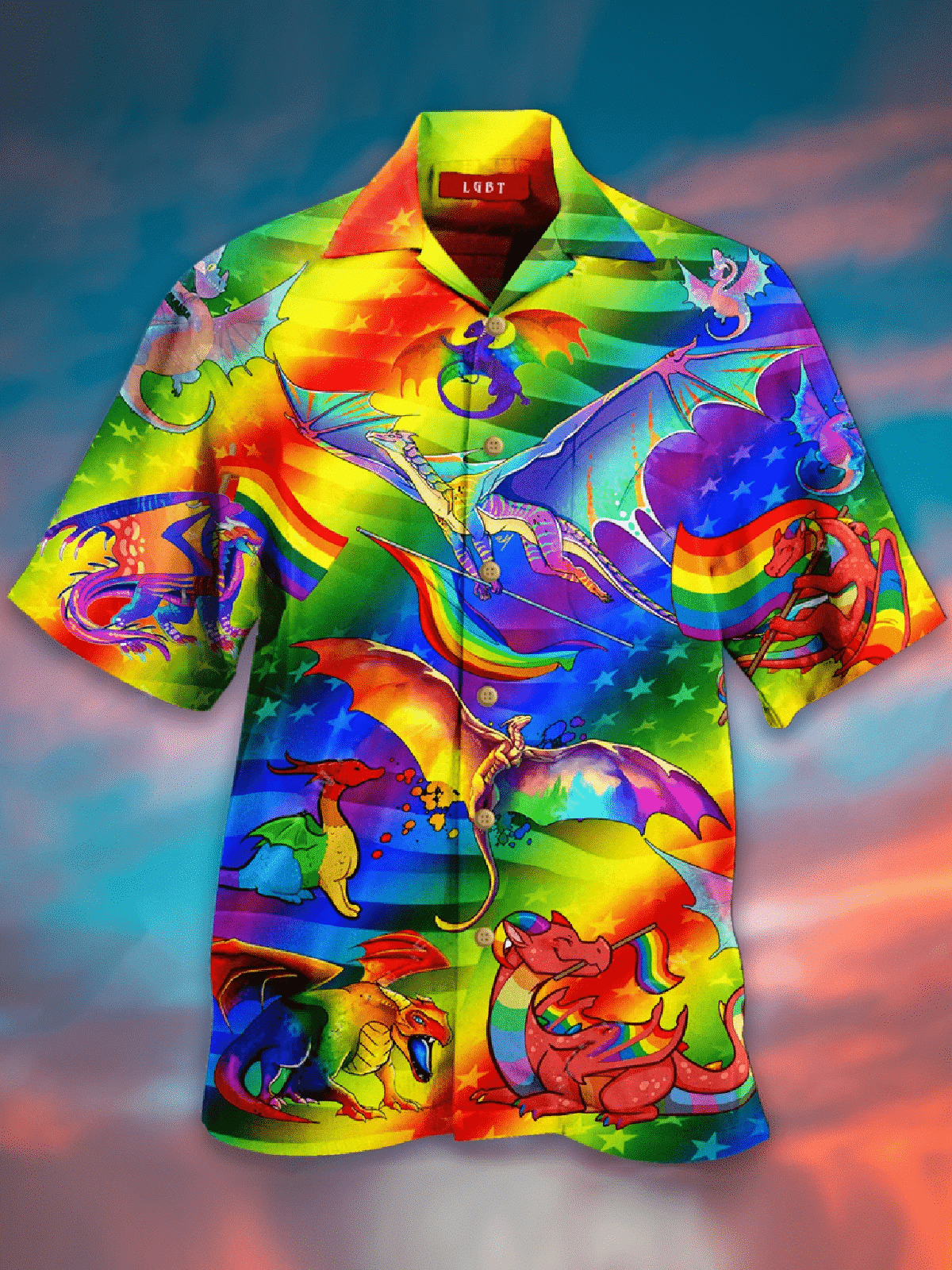 Rainbow Flag Lgbt Pride Dragon Lover Hawaiian Shirt