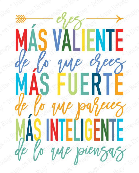 Printable poster in Spanish for DIY kids room decor, You are braver than you believe Winnie the Pooh quote 8×10 11×14, downloadable wall art